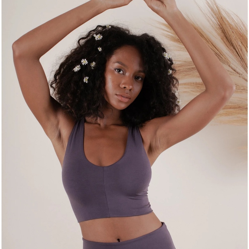 Indigo Luna Agni cross top in charcoal